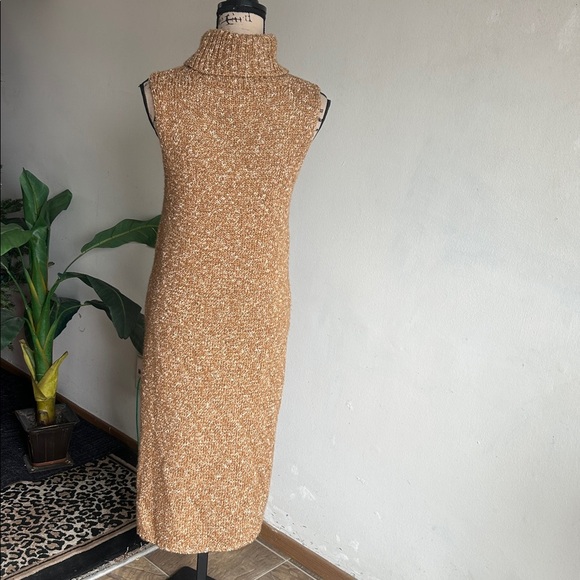 Anthropologie Tunic Turtleneck Sweater Tan Brown Size Small - Picture 9 of 11
